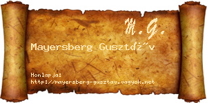 Mayersberg Gusztáv névjegykártya