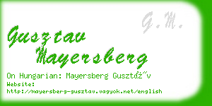 gusztav mayersberg business card